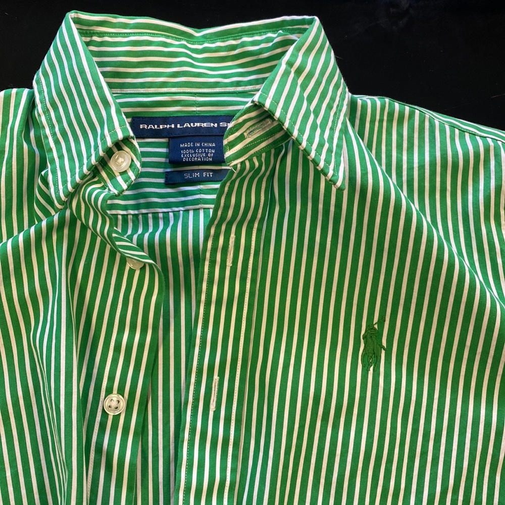 Ralph Lauren green stripe button down